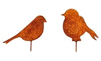 2Er Set Edelrost VöGel Mit Schraube Rost Gartendeko Vogel Gartendekoration