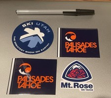 PALISADES Squaw Valley  Mt ROSE  SKI UTAH snowboard Lake Tahoe 4 STICKER set