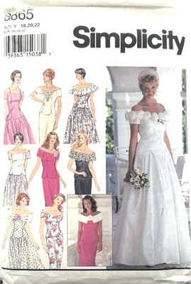 Simplicity Pattern #8865 - Bride & Bridesmaid Dress (Size 18, 20 & 22) Cut