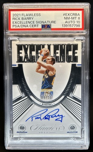 2021-22 Panini Flawless Rick Barry Excellence Signatures Auto #/25 PSA 8 10