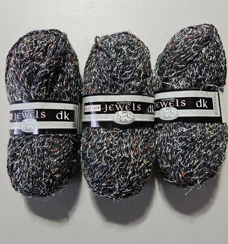 3 Skeins Hayfield "Kilmory Jewels" Multi Colored Black Yarn - Picture 1 of 4