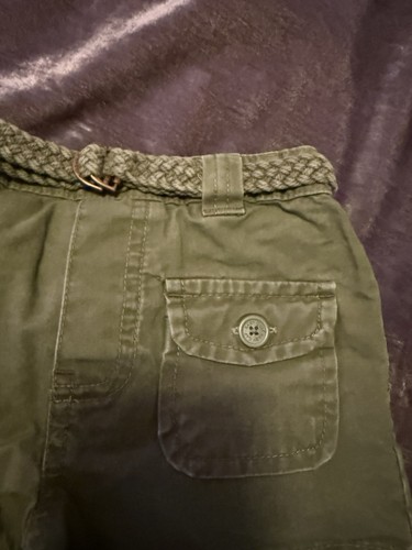 Vintage Y2K Baby Gap Braided Belted Cargo Utility Chino Shorts Olive Green 4T - Picture 4 of 6