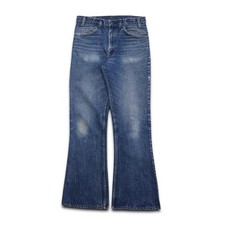 Vintage 1970s Levi 646 Orange Tab Bell Bottom Flares Indigo Dark Wash Size 32x31