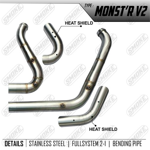 2 In 1 Custom Exhaust Fit Harley Davidson Softail Fat boy 2018-2023 Full System - Picture 3 of 5