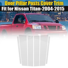 Chrome Window B Pillar Post Trim Accessories For Nissan Titan Crew Cab 2004-2015