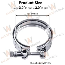 1x 3inch V Band Clamp No Flanges for Flange Kit Stainless Steel