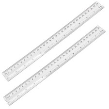 2 Pack-12 inch Clear Plastic Ruler Straight Shatterproof Transparent Rulers f...