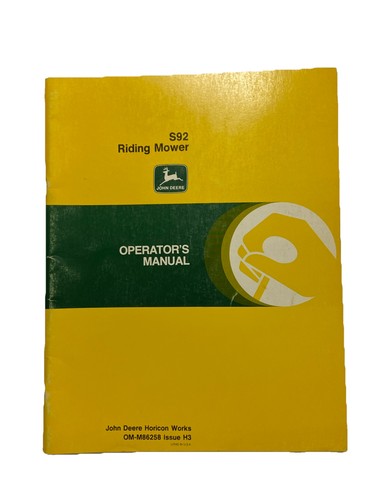 John Deere S92 Motofalciatrice OMM86258 Manuale Operatori Libretto - Foto 1 di 8