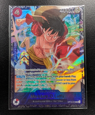 Monkey D Luffy OP12-015 Treasure Cup Promo Prize One Piece Card