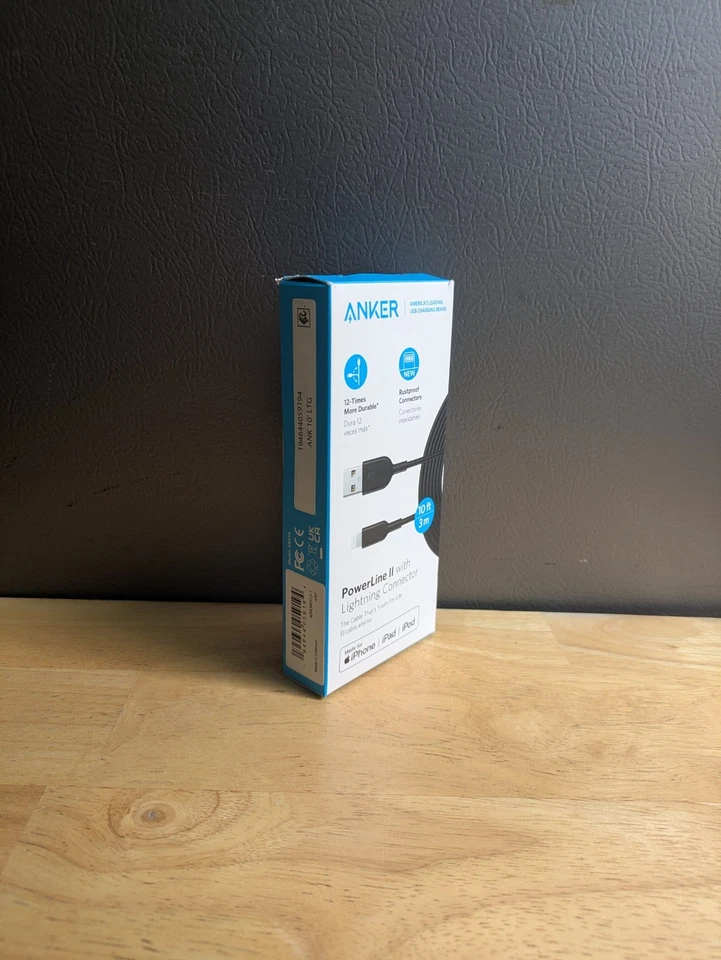 Cable de carga MFI Anker 10 pies Powerline II iPhone carga rápida 8 pines Foto 3 de 4