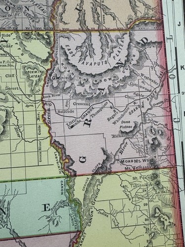 1898 Map UTAH Rand McNally 21.5" x 14.5" Page, Each COUNTY Colored - Picture 9 of 17