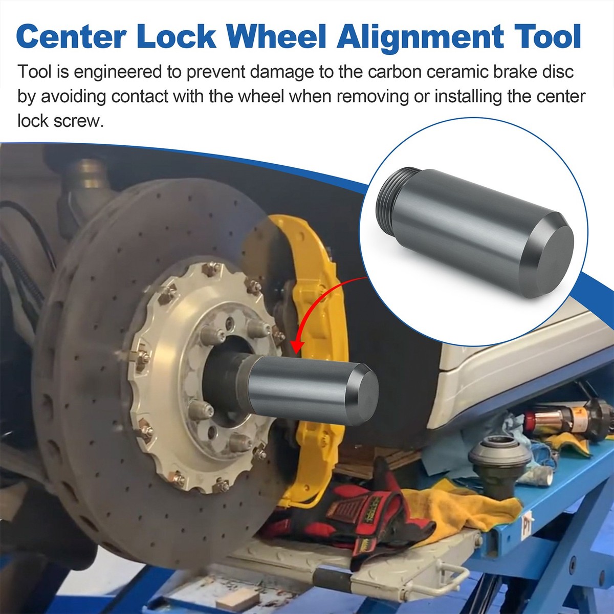 Center Lock Wheel Alignment Tool, 55×3.0mm Thread, for Porsche 911