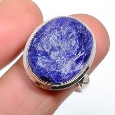 Sapphire Gemstone Band Ring Size 925 Sterling Silver