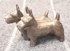 Vintage Metal Pair Of Scottish Terriers Scottie Dogs Marked Japan