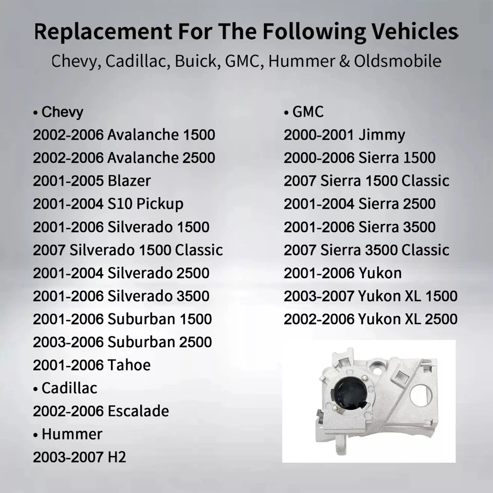 Ignition Lock Cylinder Switch & Housing For 2000-2007 GMC Yukon Chevy Avalanche Foto 2 de 4