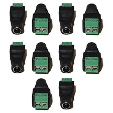 10pcs CCTV Camera DC Female Power Plug Jack Adapter Cable Socket 5.5mm x 2.1mm