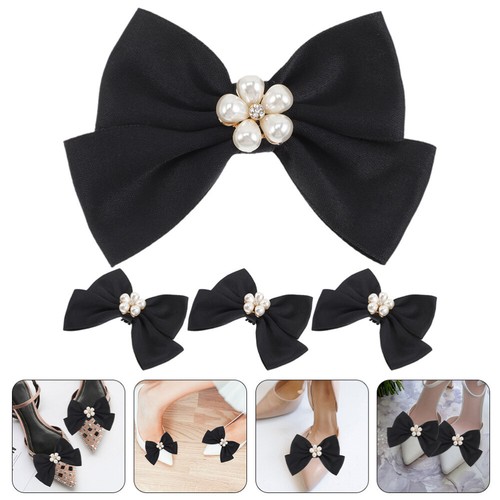 2 Pairs Bow Shoe Clip Bride Women's Bowknot Decoration Detachable Buckles - Picture 4 of 12