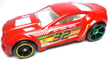 2022 HOT WHEELS TORQUE TWISTER #32 RED DIECAST 2 5/8" RACE CAR W WHITE & YELLOW