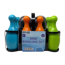 Waloo Sports Mini Bowling Set - 10 Pins, 2 Balls Carrying Tray