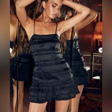 Princess Poly Y2K  Molina black frill hem cocktail Babydoll mini dress 2