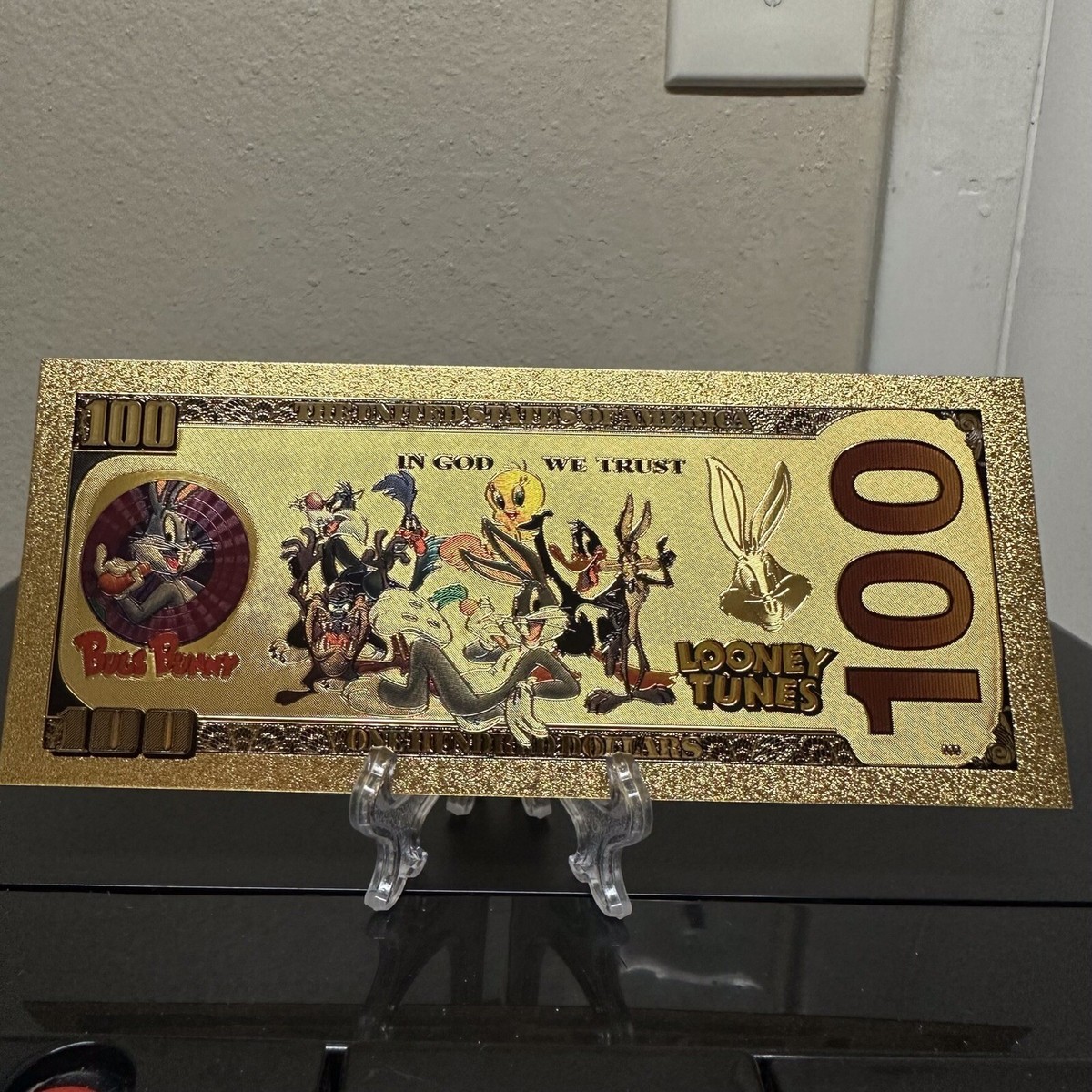 24k Gold Foil Plated Sylvester Looney Tunes Banknote 24k Gold Foil Plated Sylvester Looney Tunes Banknote
