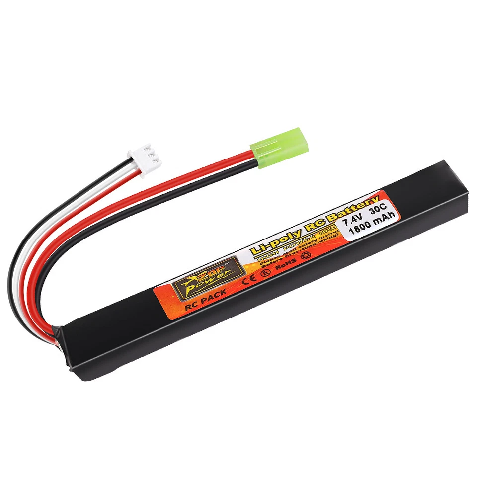 Batería LiPo Stick 7.4V 1800mAh 30C con Mini Enchufe Tamiya para Pistolas de Airsoft Rifle Foto 2 de 4