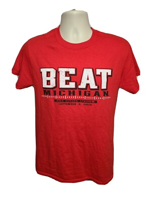 2015 Go Utah Utes Beat Michigan Rice Eccles Stadium Adult Small Red TShirt