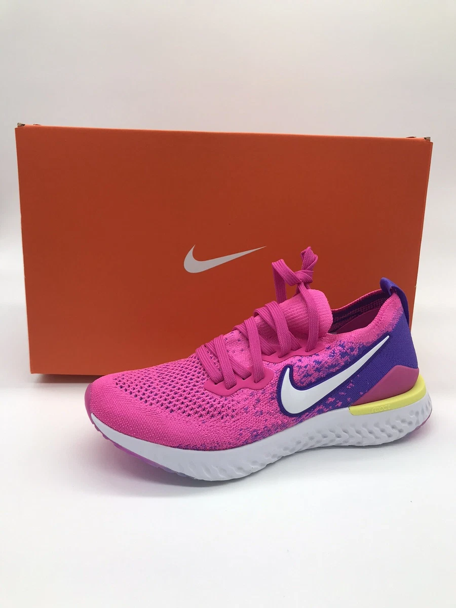 New Women s Nike Epic React Flyknit 2 Pink Purple Running Shoes CK0821 600