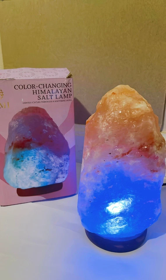 Lámpara de sal rosa brillante del Himalaya marca LOMI con interruptor atenuador certificado ETL Foto 2 de 4