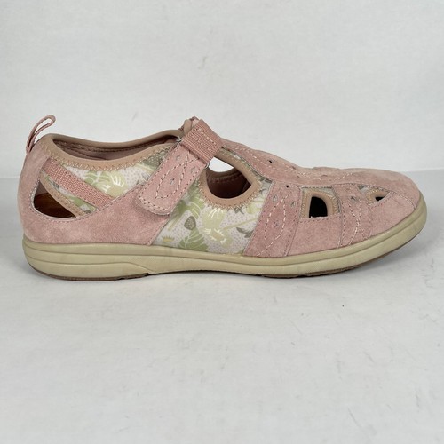 Earth Origins Effie Fisherman Damen-Sandalen Größe 9,5 Weite rosa Wildlederschuhe