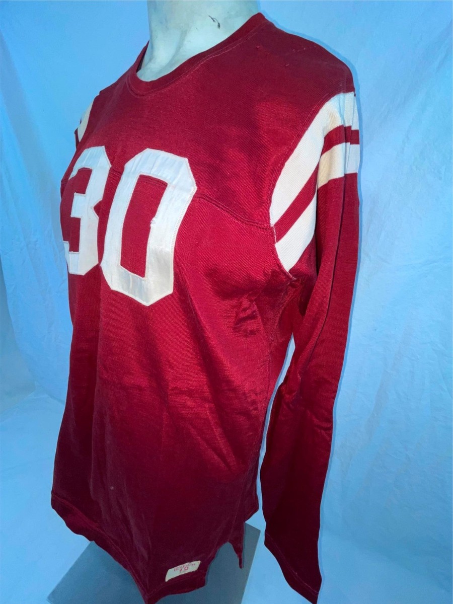VTG 40S 50S MENS 42 WILSON RED #30 DURENE FOOTBALL JERSEY SHIRT | eBay