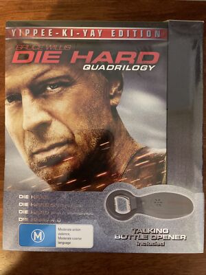 DIE HARD QUADRILOGY COLLECTION DVD (BOXSET) BRAND NEW & SEALED INC BOTTLE OPENER