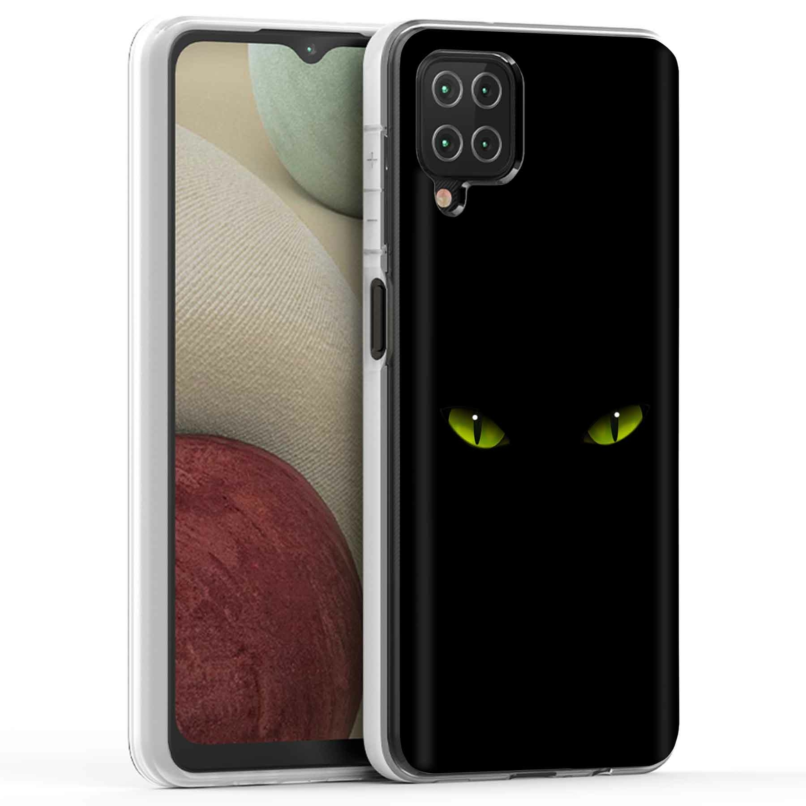Samsung Galaxy A12 Cat Eyes Print Phone Case Cover USA-image