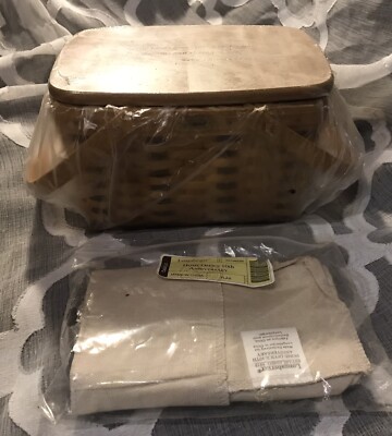Longaberger Home Office Basket, 10th Anniversary, With Lid Protector & Liner
