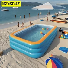 3-Layer Large Family Inflatable Swimming Pool Durable PVC Indoor/Outdoor Use NEW