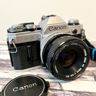 Canon AE-1 SLR Film Camera w/ Canon Lens FD 28mm F3.5 s.c.