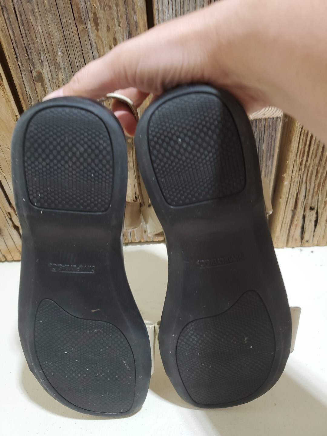 Simply Basic Size 10 Flat Sandals gray  color Veg… - image 8