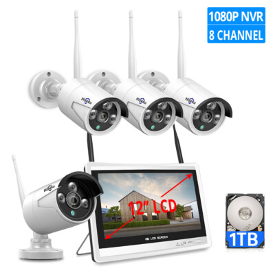 Hiseeu1080P Wireless Security Camera System with 12'' Monitor 10CH NVR 3TB HDD