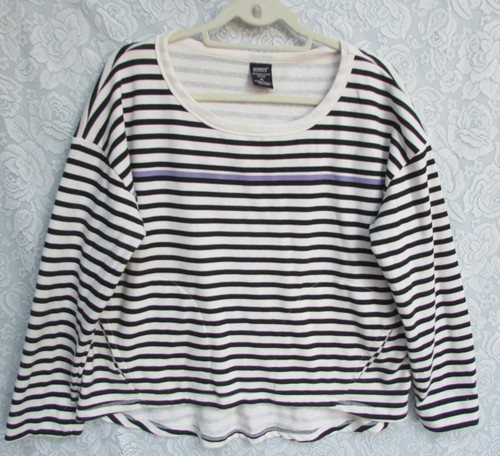 Bonds Black Striped Long Sleeves Top Pockets size XL New