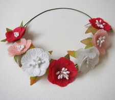 Pink Floral Flower Fairy Wreath Crown Tiara Headband for girls 4 5 6 7 8 10 12