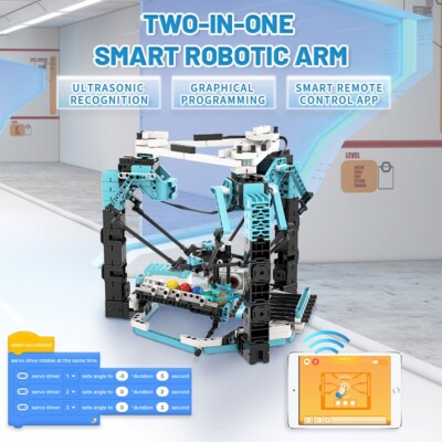 Smarter Roboterarm (2 in 1) - App Programmierung - Bildungsgebäude Blöcke - 516 Stück