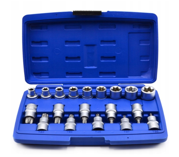 Torx Innen Aussen Bits NüSse BitnüSse 19-Tlg T-Profil Bit-Einsatz E10-E24 T20-70-image
