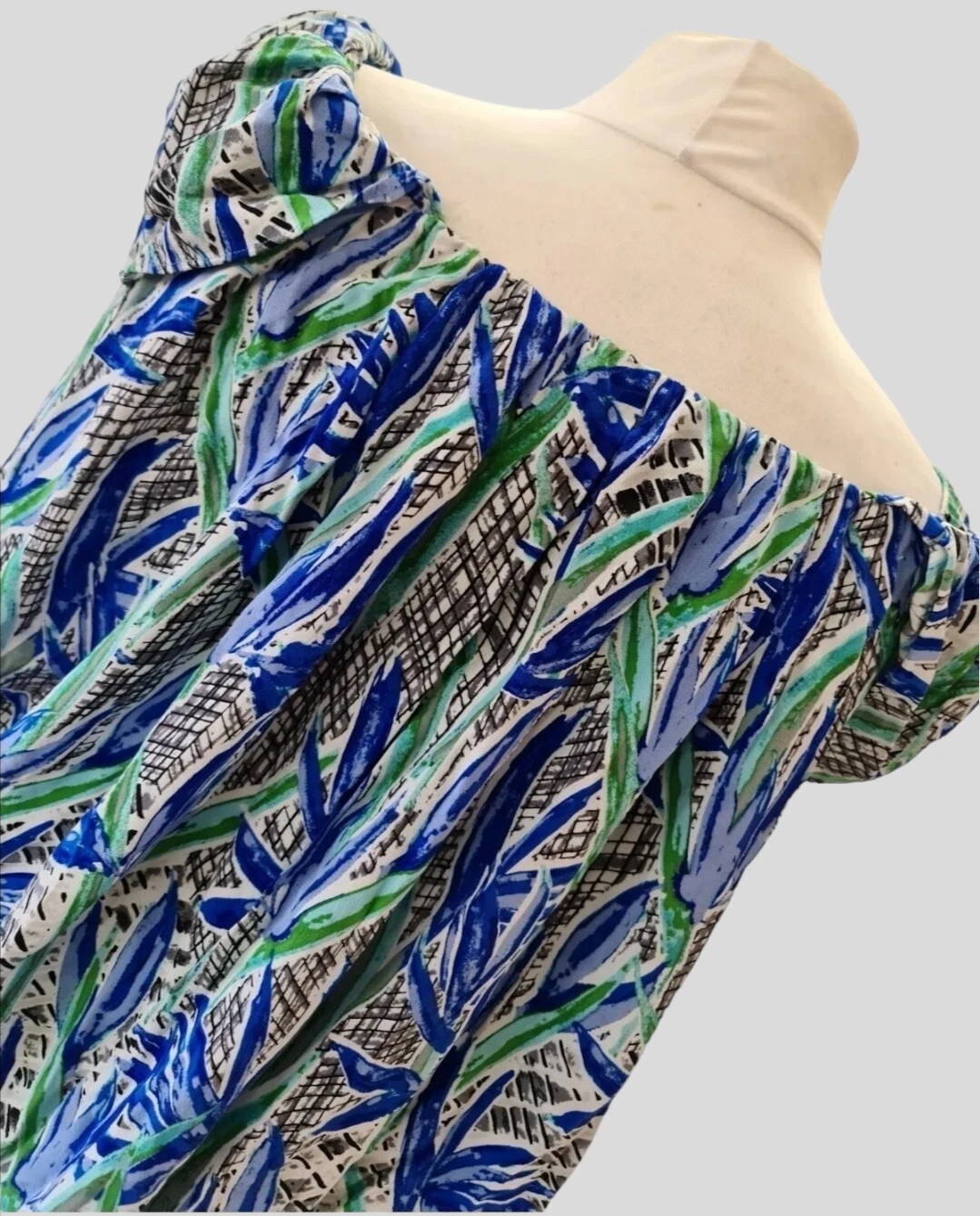 Kenzo Mini Abito Pura Seta Cubic Stampa Floreale Spalle Scolle Taglia 36