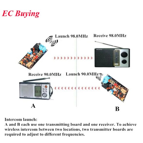 FM Wireless Microphone Module 85-115MHz DIY Transmitter Board FM Radio ...