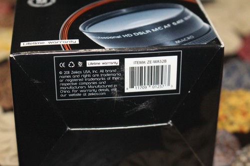 Zeikos 0.45X 52 MM Professional Wide Angle Lens New in Box w/ Pamphlet & Case - Picture 5 of 15