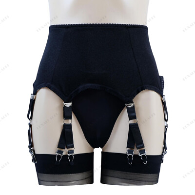 Allacki Classic Suspender Garter Belt 6 Y-Straps with 12 Metal Claws  Nightwear | eBay