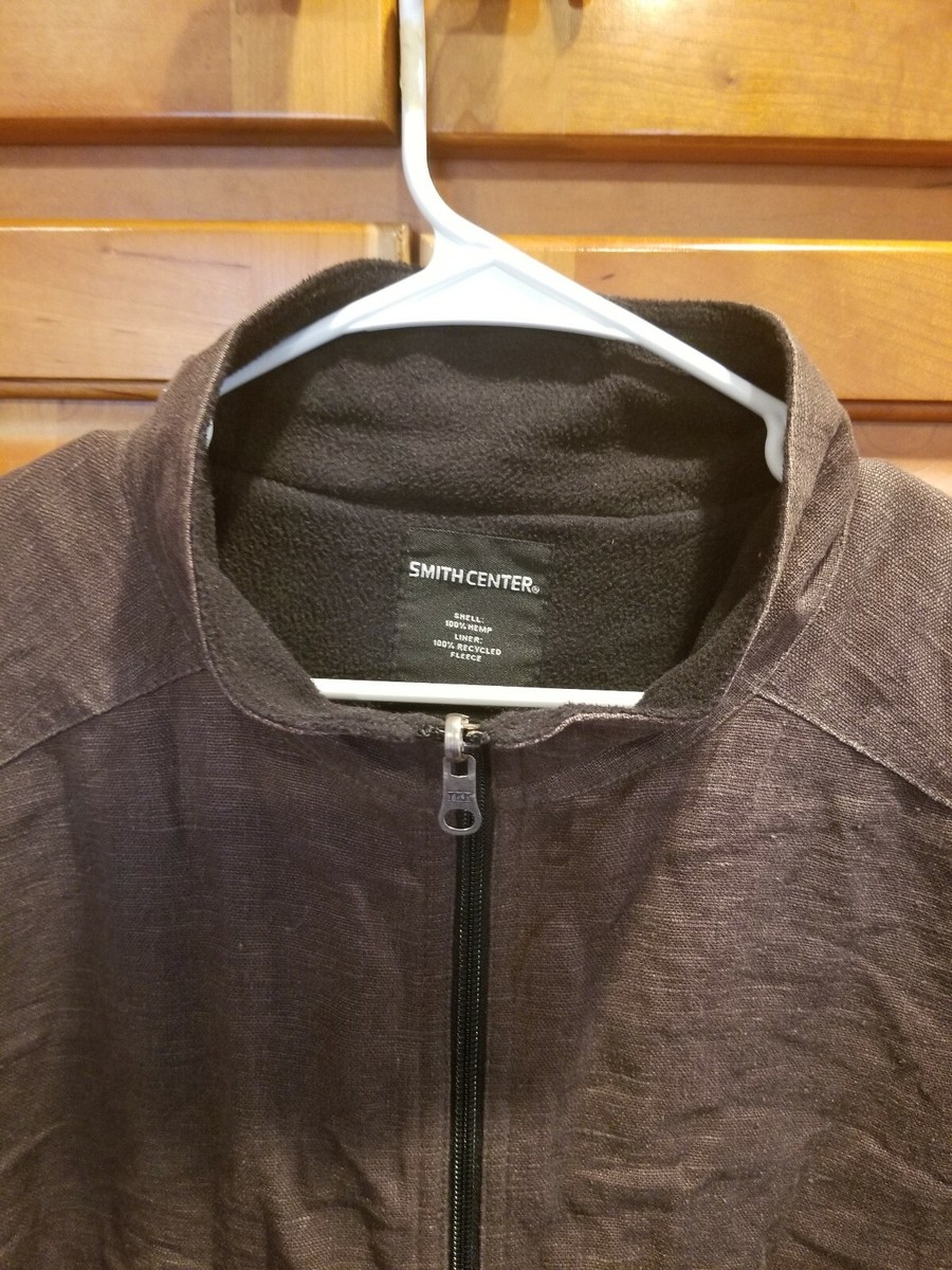 Smith Center 100% Hemp Jacket Made In USA Size Large Fleece Smith Center 100% Hemp Jacket Made In USA Size Large Fleece