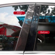 8pcs Carbon Fiber Pillar Panel Covers Trim For Impreza Wrx Sti Sedan 2008-2014
