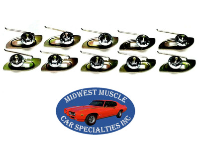 GM 3/4''-1 1/2'' Body Fender Door Quarter Trim Moulding Molding Clips & Nuts 10p C