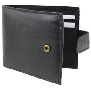 Mens Gents Quality Black Soft Nappa Leather Tri-Fold Wallet by Oakridge 14 Cr...